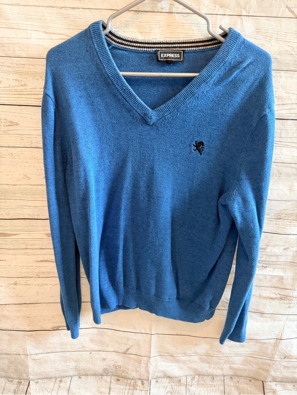 Express Men’s Royal Blue V-Neck Sweater